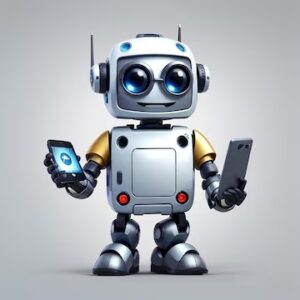 cute-robot-holding-phone-with-laptop-cartoon-vector-icon-illustration-science-technology-icon-concep
